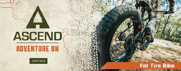 Fat Tire Bike category banner with an outdoor bicycle image.