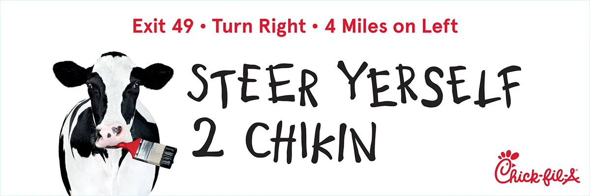 Steer yerself 2 chikin billboard artwork