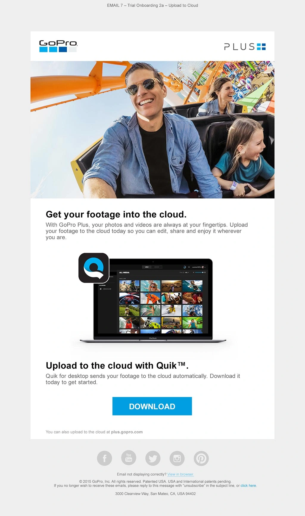 GoPro Plus lifecycle email 4, shown in full.
