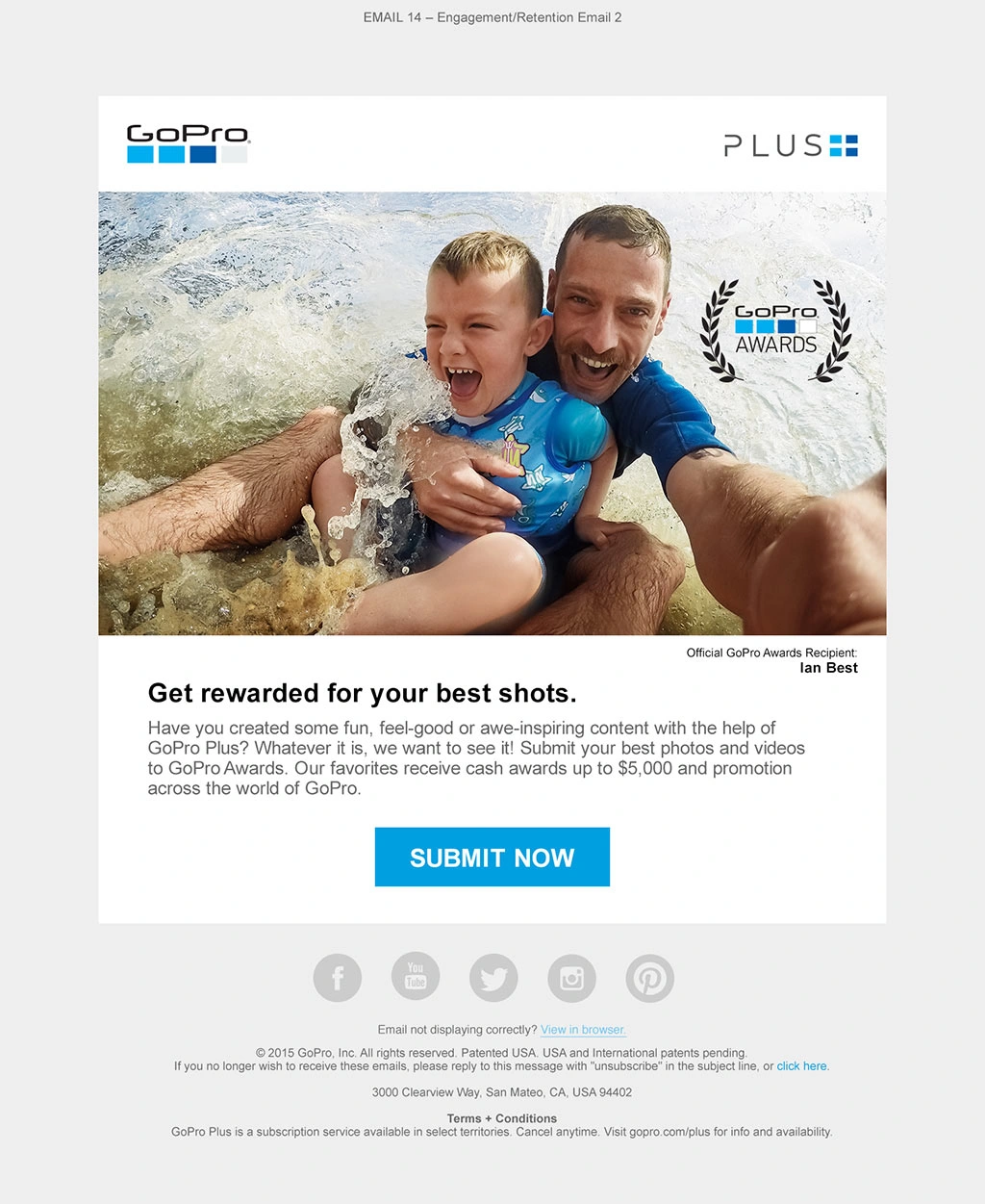 GoPro Plus lifecycle email 11, shown in full.