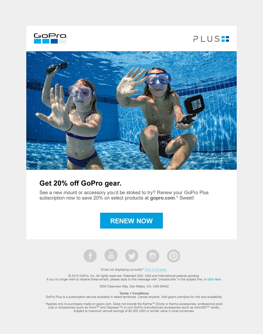 GoPro Plus lifecycle email 13, shown in full.
