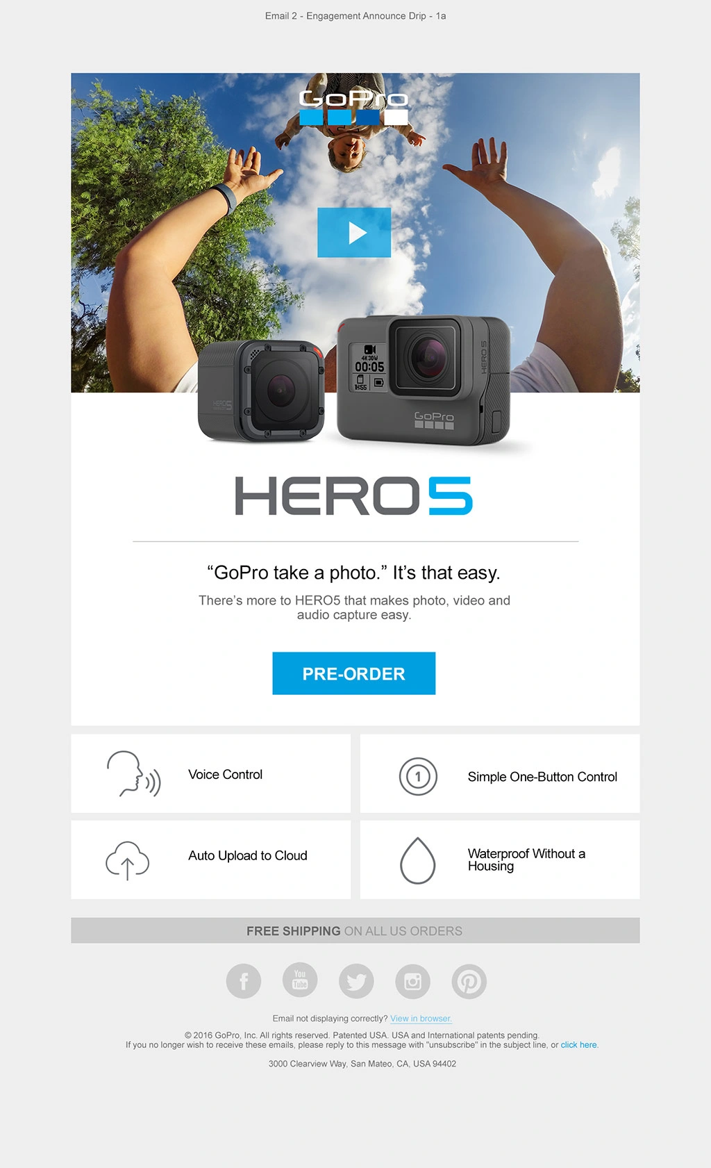 HERO5 launch email 2, shown in full.
