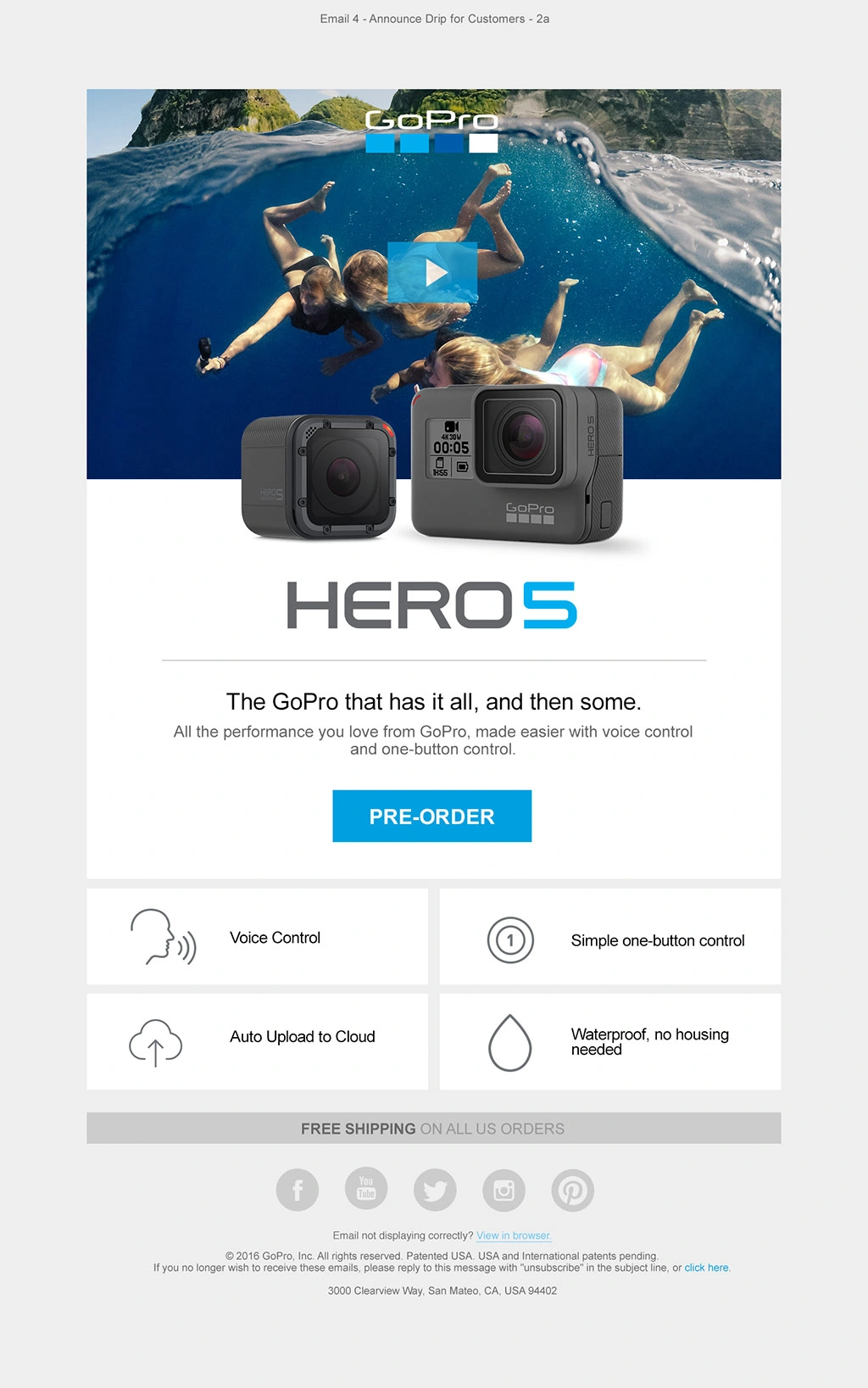 HERO5 launch email 4, shown in full.
