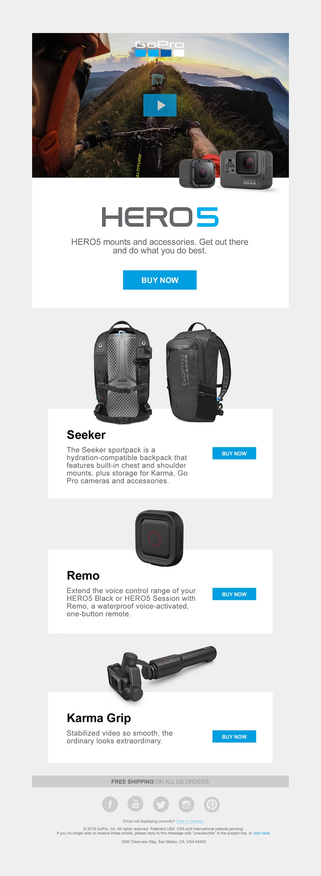 HERO5 launch email 8, shown in full.