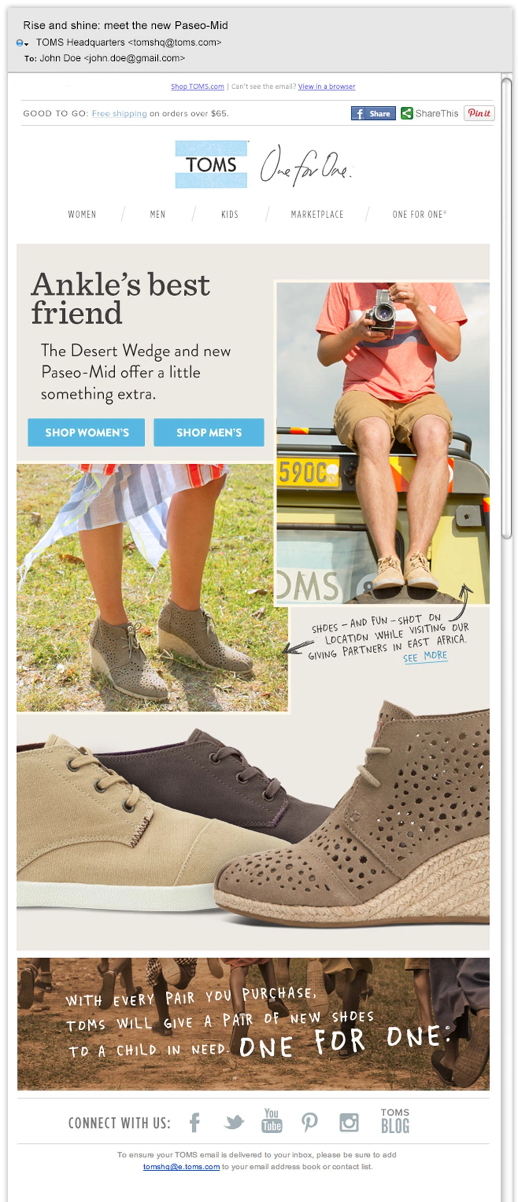 Email featuring Desert Wedges and Paseo-Mids