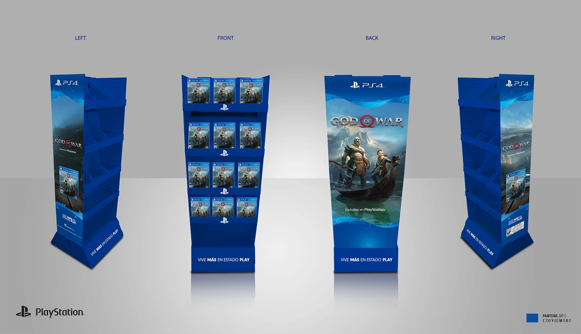 Point-of-purchase display shelf views