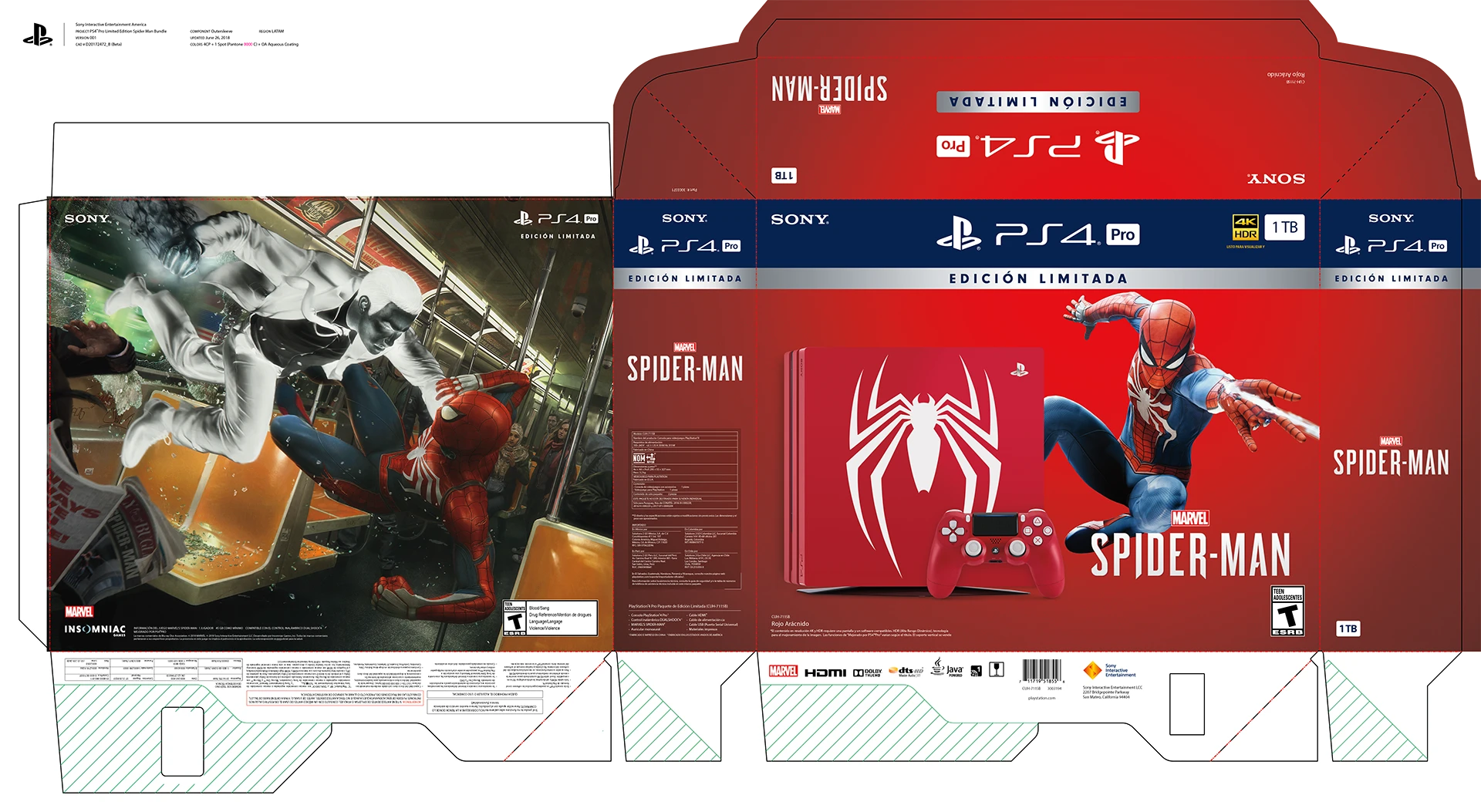 Spider-Man console bundle packaging mechanical