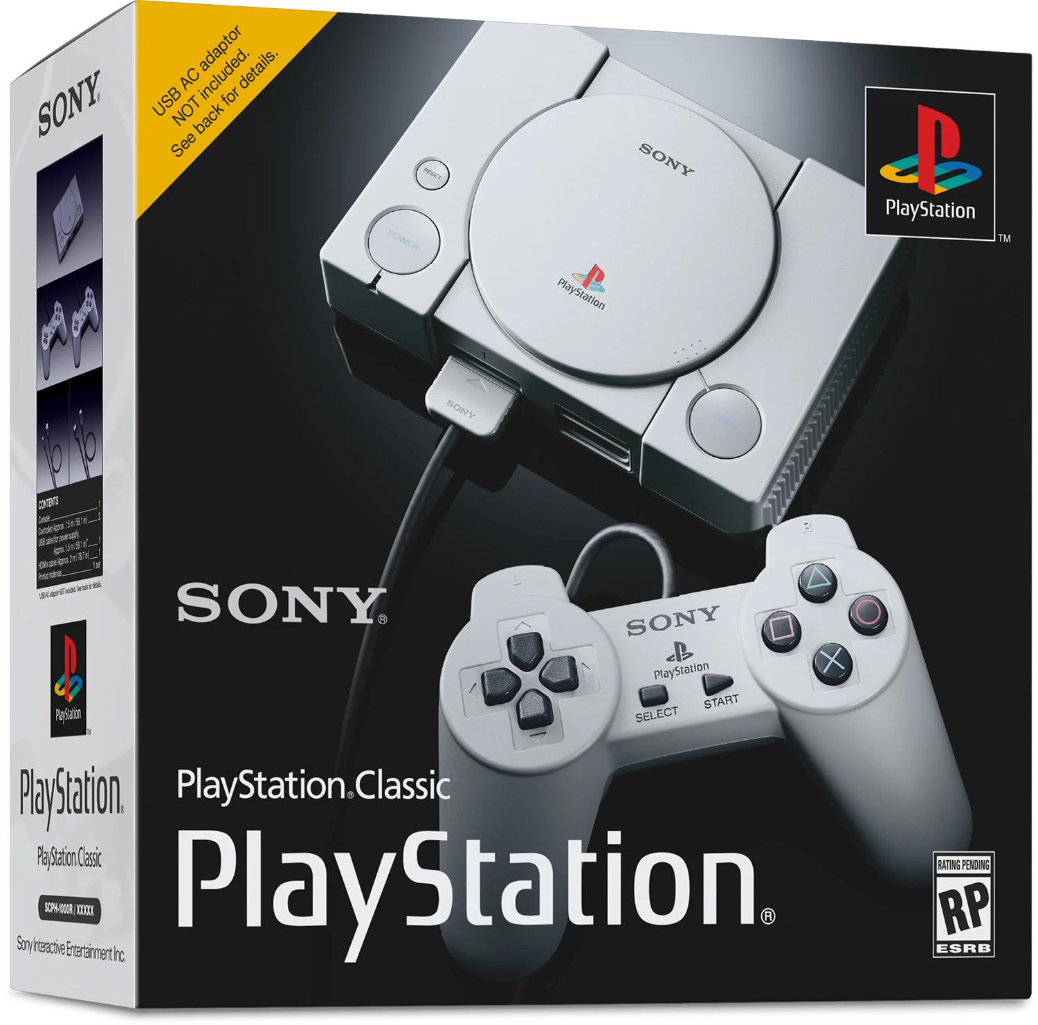 PlayStation Classic packaging, angled view